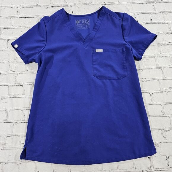 FIGS Technical Scrub Top FW1000 Nurse Catarina Pocket Blue WOMENS SIZE XS - Picture 1 of 9